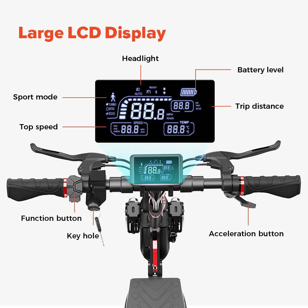 iScooter iX4 10-inch Electric Scooter 800W Motor max speed 45km/h 48V 15Ah Battery up to 40-45km Range App Control, Body Warning Light
