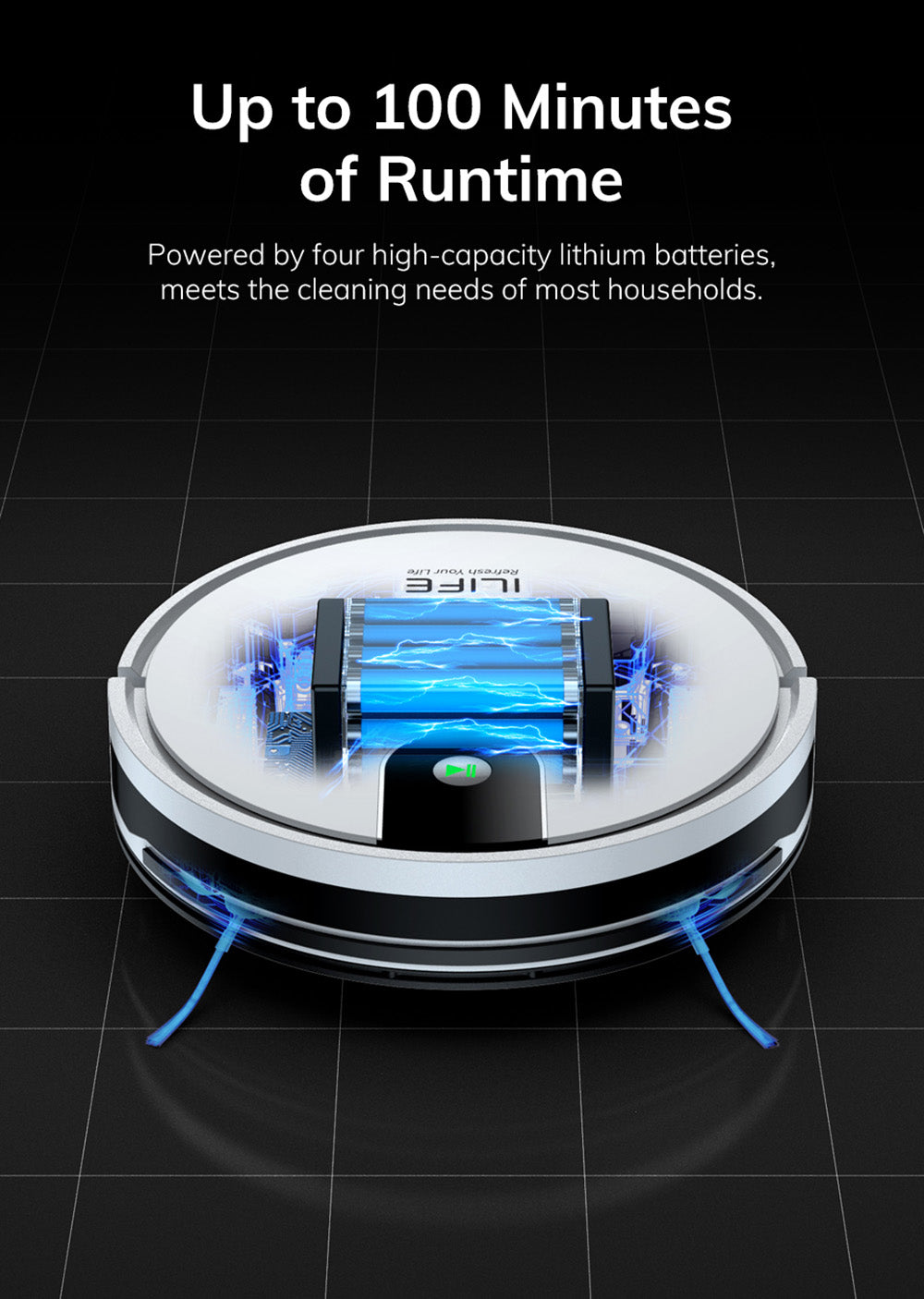 ILIFE G9 Pro Saugroboter mit automatischer Entleerungsstation, Gyroskop-Navigation, 3000 Pa Saugkraft, 100 Minuten Laufzeit, 2,5-Liter-Staubbeutel, Reinigungsmodi (Plan/Kanten/Punkt/Max), Alexa- und Google Home-Unterstützung, Fernbedienung, Weiß
