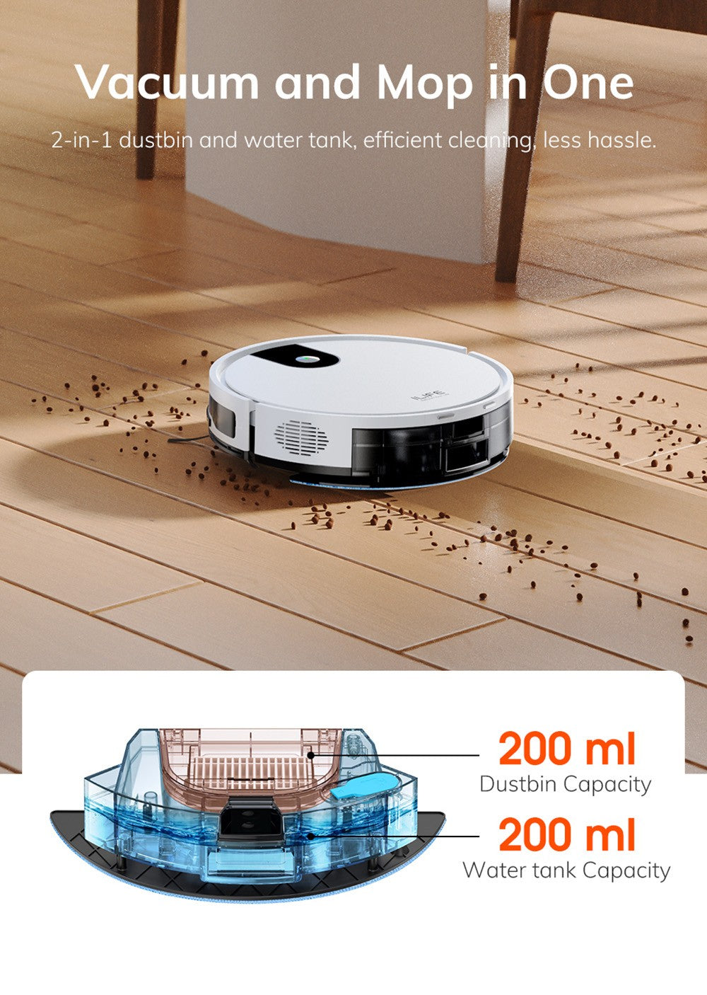 ILIFE G9 Pro Saugroboter mit automatischer Entleerungsstation, Gyroskop-Navigation, 3000 Pa Saugkraft, 100 Minuten Laufzeit, 2,5-Liter-Staubbeutel, Reinigungsmodi (Plan/Kanten/Punkt/Max), Alexa- und Google Home-Unterstützung, Fernbedienung, Weiß