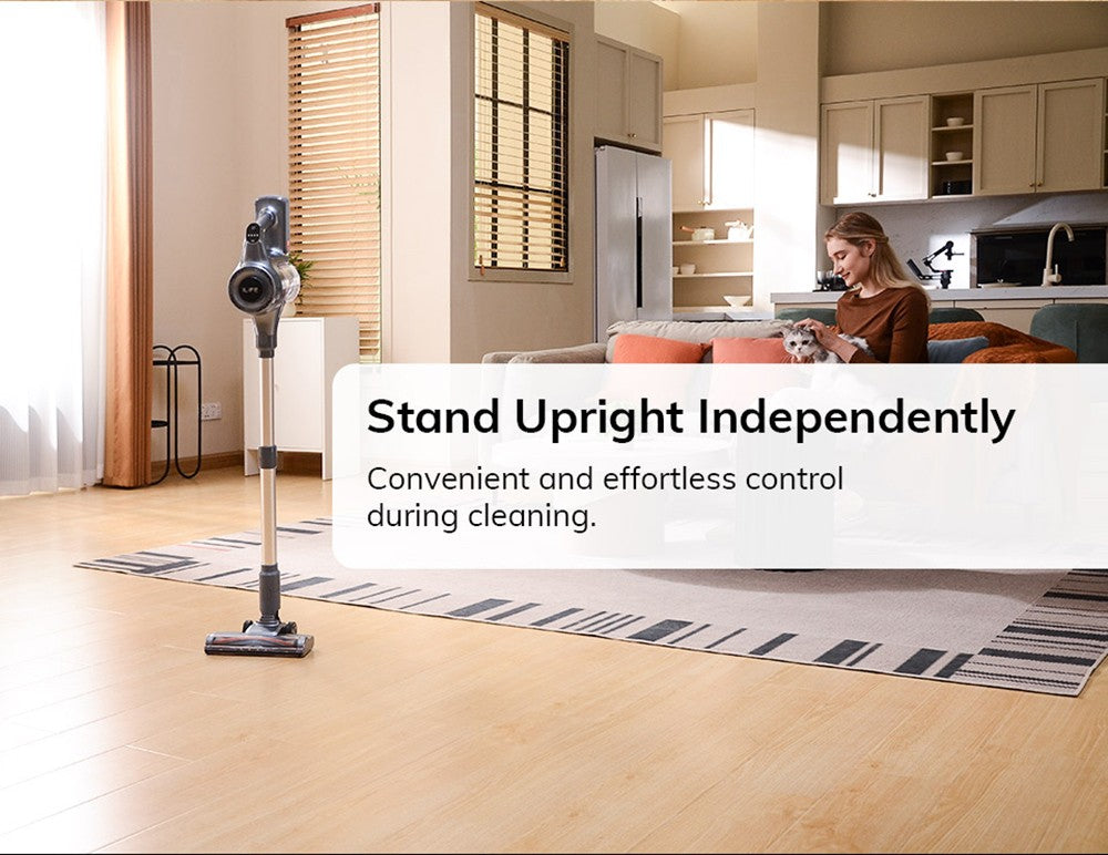 ILIFE H80 Akku-Staubsauger, 20 kPa Saugkraft, bis zu 35 Minuten Laufzeit, LED-Beleuchtung, 5-stufige Filterung, 0,55-Liter-Staubbehälter, Teleskoprohr, Grau
