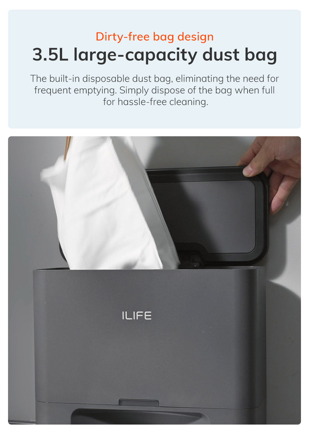ILIFE T20S Saugroboter, 5000 Pa Saugleistung, 260 Minuten Laufzeit, automatische Entleerungsstation, LDS-Navigation, App-Steuerung, 3,5-Liter-Staubbeutel – Schwarz