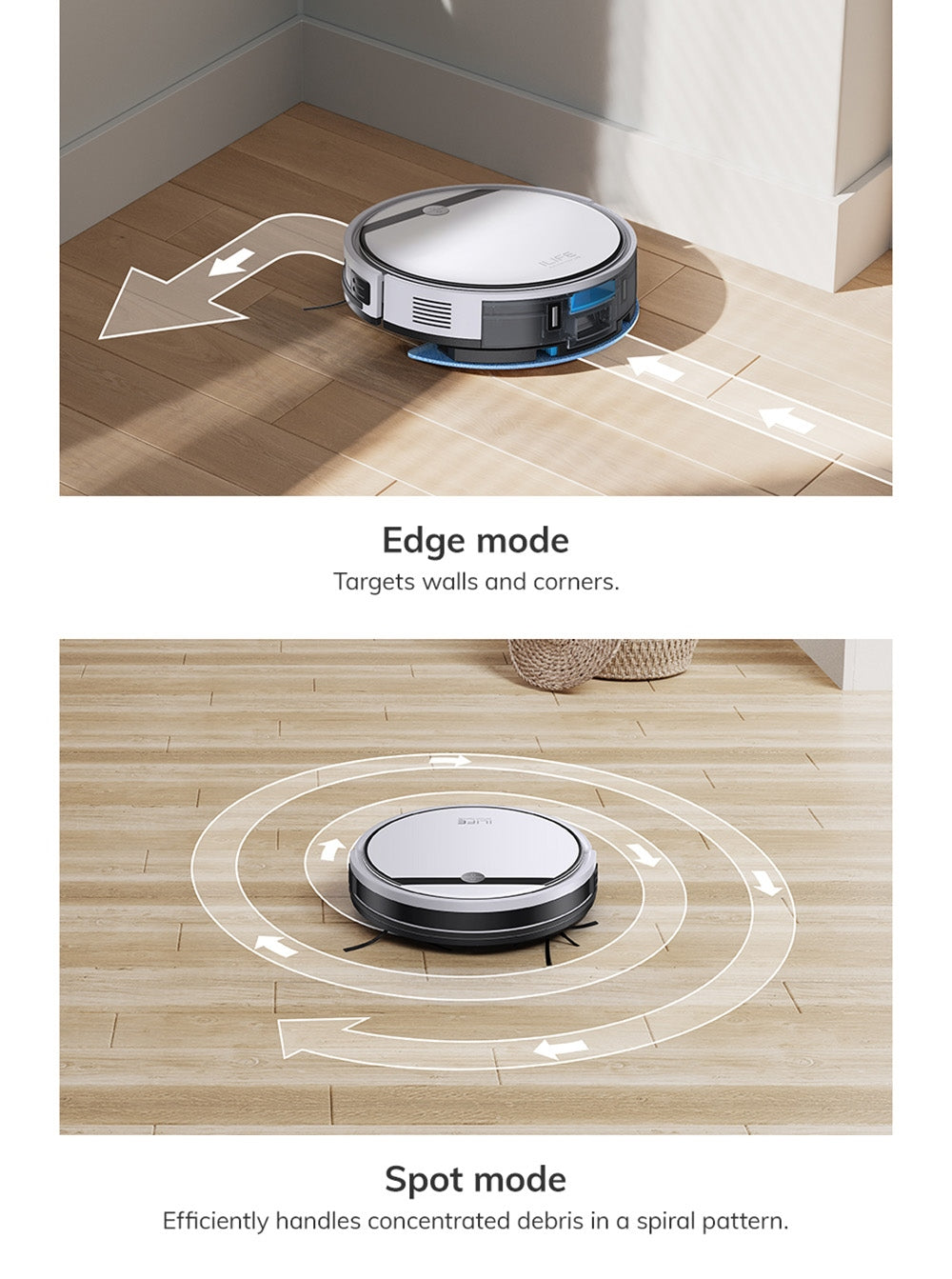 ILIFE V3X Saugroboter, 2-in-1-Gerät: Saugen und Wischen, 3000 Pa Saugkraft, 300 ml Staubbehälter, 2900 mAh Akku, bis zu 120 Minuten Laufzeit, App-/Sprachsteuerung