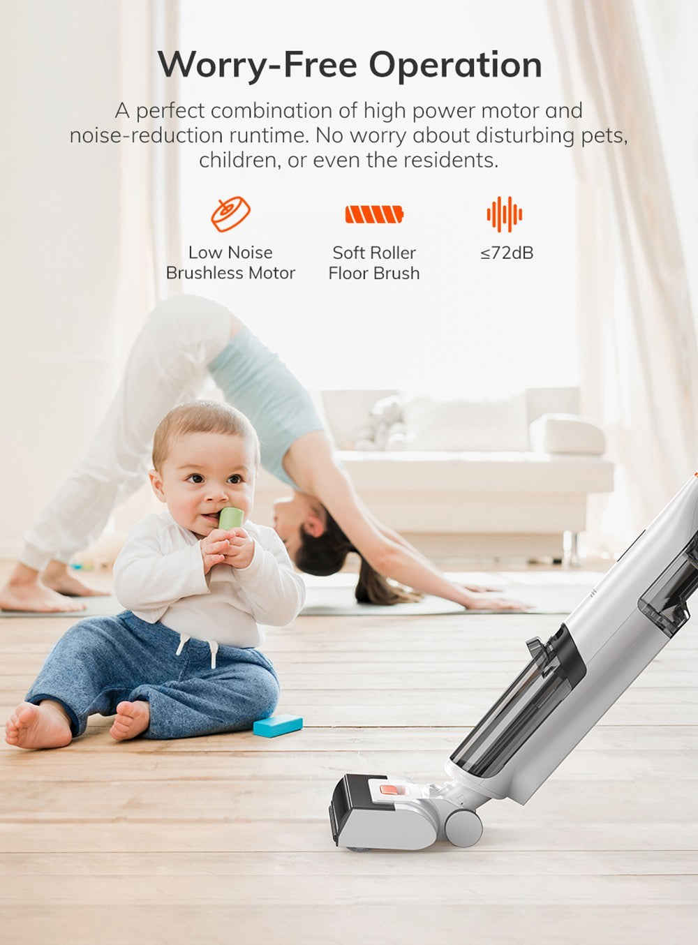 ILIFE W90 Akku-Nass- und Trockensauger, 3-in-1-Funktion (Saugen, Wischen, Waschen), Selbstreinigung, 700-ml-Wassertank, 30 Minuten Laufzeit, 3000-mAh-Akku, Sprachansage – Weiß