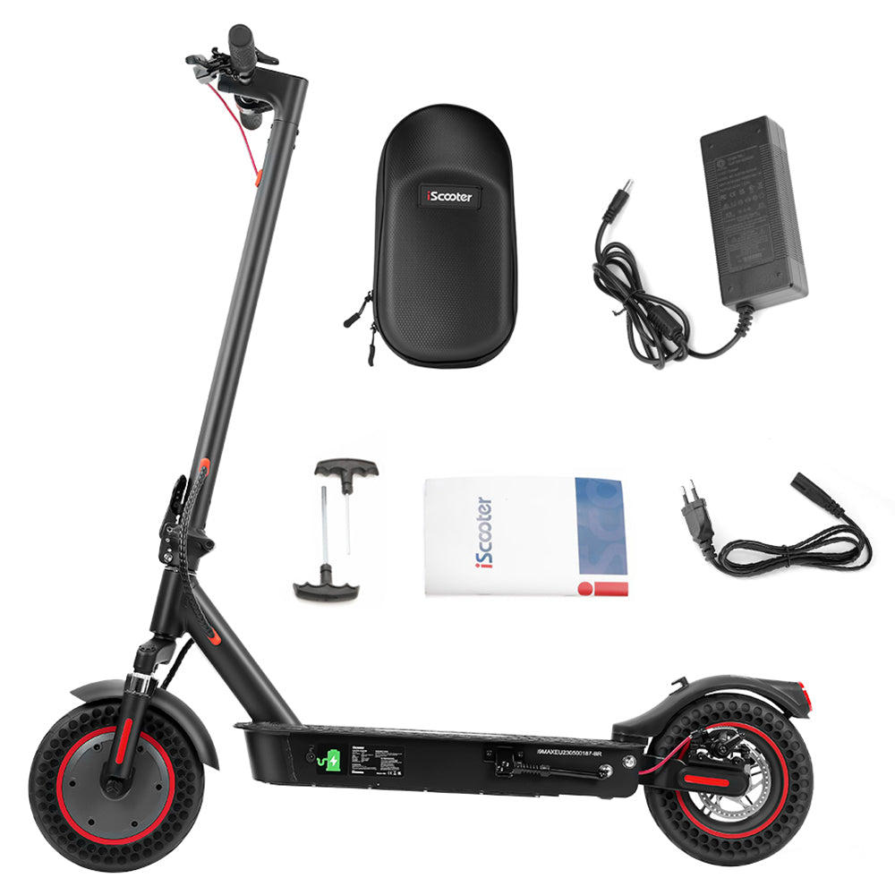 iScooter i9 Max Electric Scooter 10 Inch Honeycomb Tire 500W Motor 25km/h  36V 10Ah Battery 30-40km Max Range 120KG Load Dual Shock Absorption Smart APP Control