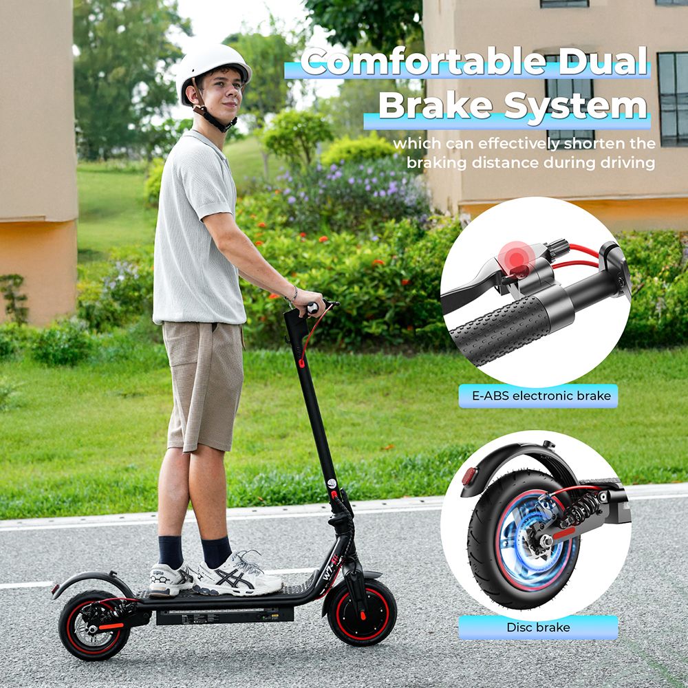 Patinete Eléctrico iScooter W7, Motor de 350W, Batería de 42V 7.8AH, Neumático de 8.5 pulgadas, Velocidad Máxima de 35km/h, Autonomía de 30km, Freno de Disco, Doble Amortiguación, Control por APP.