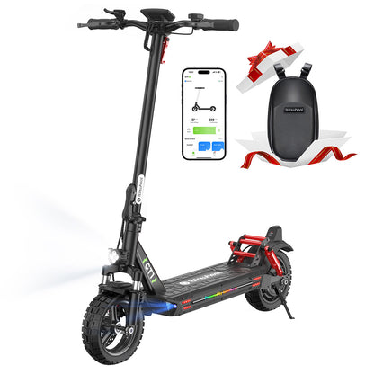 isinwheel GT1 Electric Scooter, 800W Motor, 48V 10Ah Battery, 10-inch Off-road Tire, 45km/h Max Speed, 45km Range, Disc Brakes, Front &amp; Rear Shock Absorption, 150kg Max Load, App Control