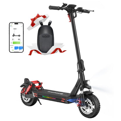 isinwheel GT1 Electric Scooter, 800W Motor, 48V 10Ah Battery, 10-inch Off-road Tire, 45km/h Max Speed, 45km Range, Disc Brakes, Front &amp; Rear Shock Absorption, 150kg Max Load, App Control