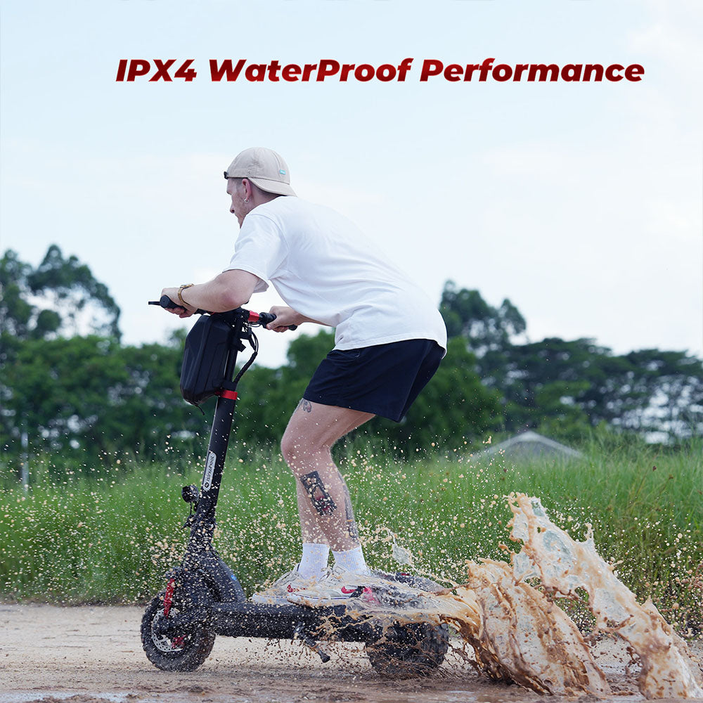 isinwheel GT2 Off-road Electric Scooter, 800W Motor, 48V 15Ah Battery, 11-inch Pneumatic Tires, 45km/h Max Speed, 45km Max Range, Disc Brake, Quadruple Shock Absorber - Black