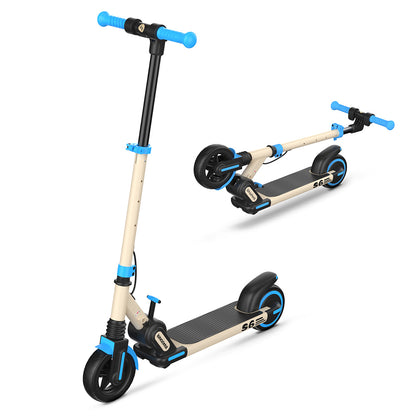 isinwheel S6 Kids Folding Electric Scooter, 150W Motor, 21.6V 5Ah Battery, 6.5-inch Tires, 15km/h Max Speed, 15km Range, Rear Fender Brake &amp; Electronic Brake, Adjustable Height - Blue