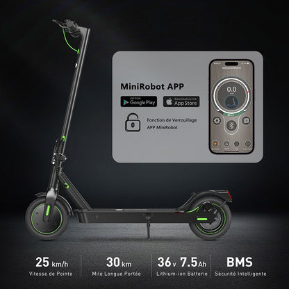 isinwheel S9 Pro Electric Scooter, 350W Motor, 36V 7.5Ah Battery, 8.5 Inches Pneumatic Tire, 25km/h Max Speed, 28km Range, App Control