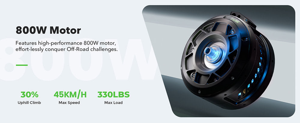 isinwheel GT1 Elektroroller, 800-W-Motor, 48-V-10-Ah-Akku, 10-Zoll-Geländereifen, 45 km/h Höchstgeschwindigkeit, 45 km Reichweite, Scheibenbremsen, Stoßdämpfung vorne und hinten, 150 kg maximale Zuladung, App-Steuerung
