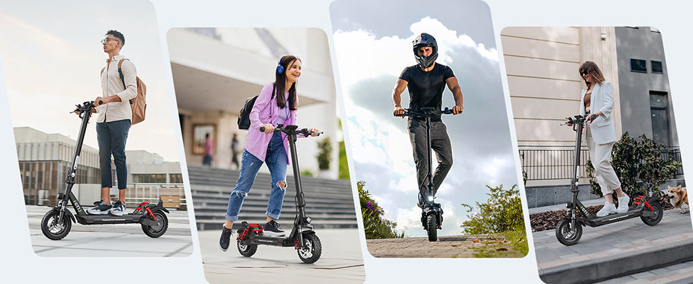 isinwheel GT1 Elektroroller, 800-W-Motor, 48-V-10-Ah-Akku, 10-Zoll-Geländereifen, 45 km/h Höchstgeschwindigkeit, 45 km Reichweite, Scheibenbremsen, Stoßdämpfung vorne und hinten, 150 kg maximale Zuladung, App-Steuerung