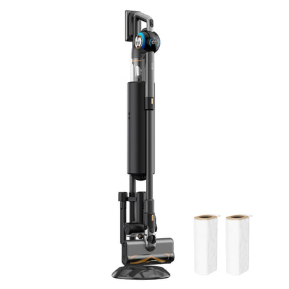 JIGOO V700 Cordless Vacuum Cleaner with 2.5 L Suction Station, Automatic Dust Emptying, 33KPa Suction Power, Anti-Tangle Brush, Dual LED Illumination, Up to 55 Minutes Runtime, Ideal for Hard Floor, Carpet, Pet
