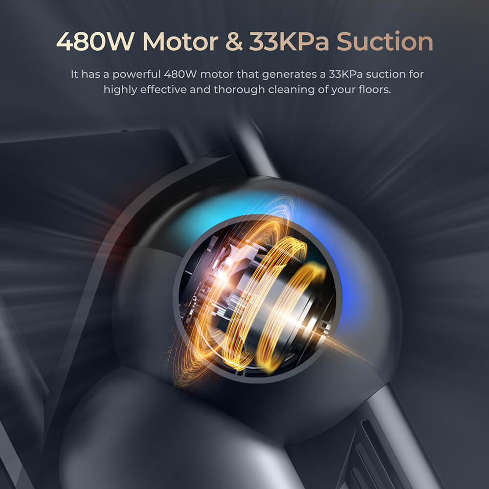 Aspiradora sin cable JIGOO V700 con estación de succión de 2,5 L, vaciado automático del polvo, potencia de succión de 33 KPa, cepillo antienredos, doble iluminación LED, hasta 55 minutos de autonomía, ideal para suelos duros, alfombras y mascotas.