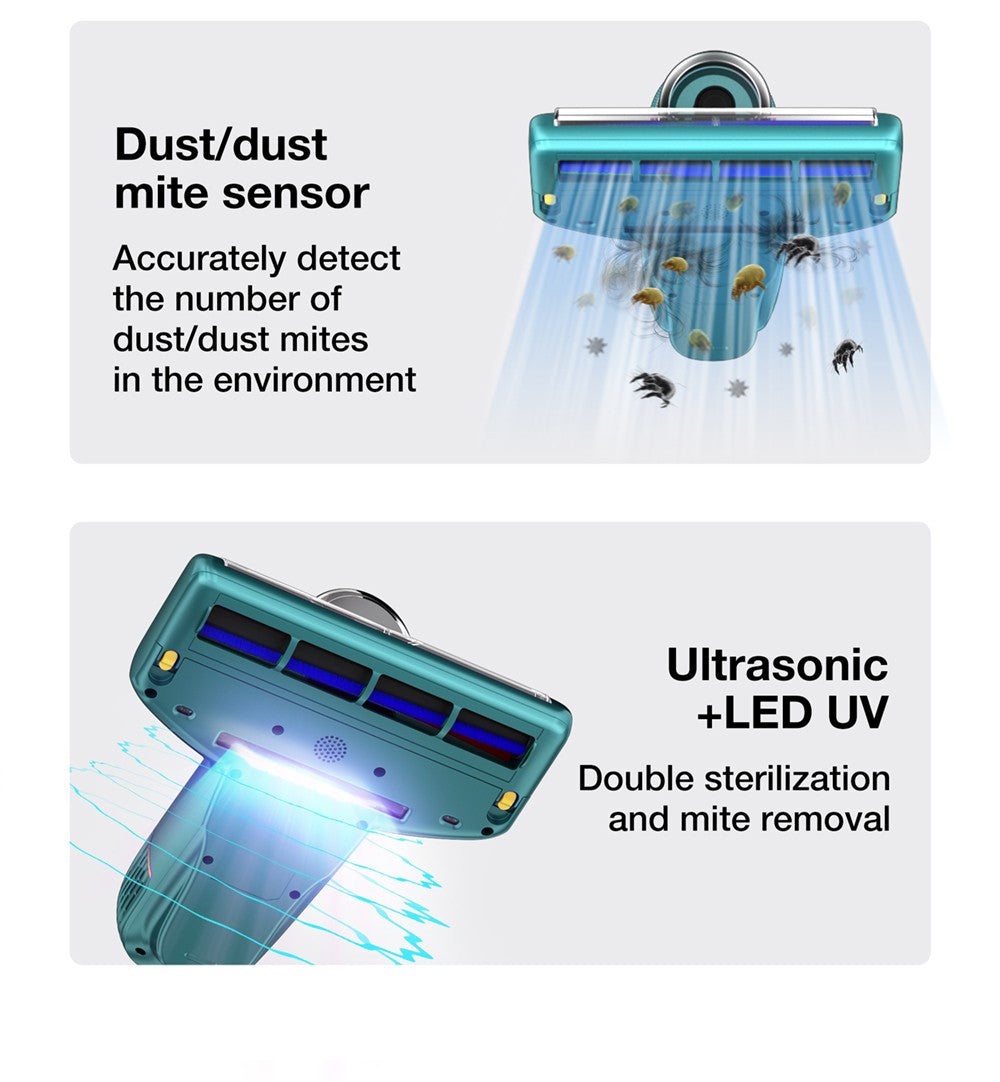 Aspiradora de mano antiácaros Jimmy BX6 de 600 W, puerto de succión ensanchado de 240 mm, lámpara UV y tecnología ultrasónica - Azul