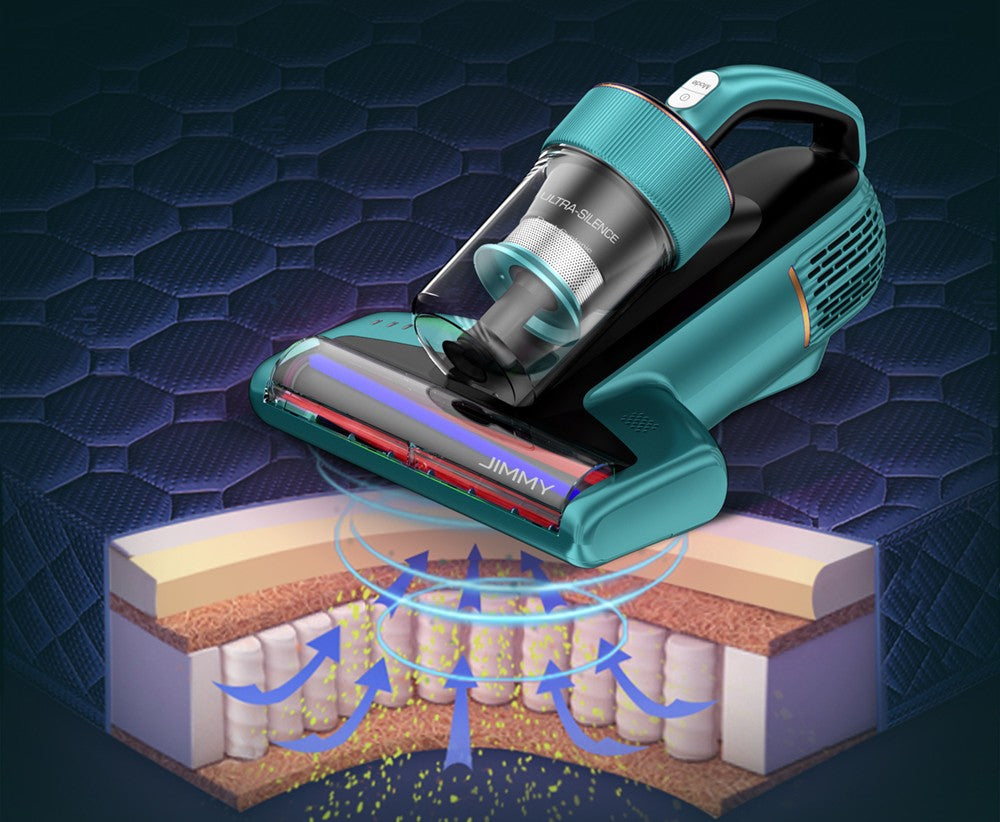 Aspiradora de mano antiácaros Jimmy BX6 de 600 W, puerto de succión ensanchado de 240 mm, lámpara UV y tecnología ultrasónica - Azul