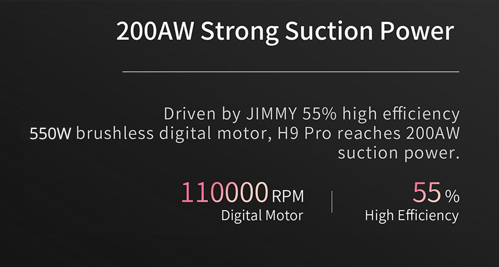 Aspiradora de mano inalámbrica flexible JIMMY H9 Pro con potente succión de 200 AW, motor de 600 W, 80 minutos de autonomía, ruido ultrabajo para la limpieza de suelos y muebles, de Xiaomi - Oro