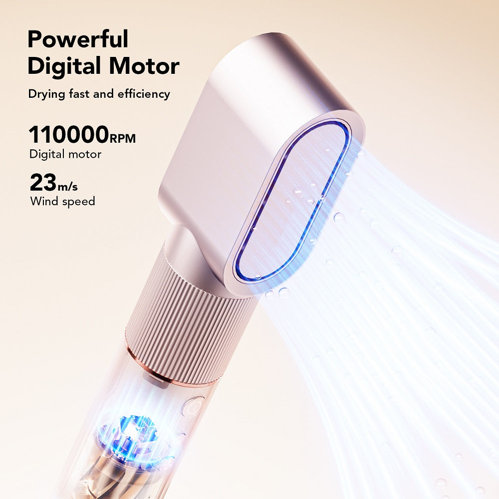 JIMMY HF9 3 en 1 Moldeador de Cabello Multifuncional con Secado Rápido, Rizador y Voluminizador, Tres Modos Ajustables, Bajo Nivel de Ruido ≤68dB, con Cable de 1.8m - Champán