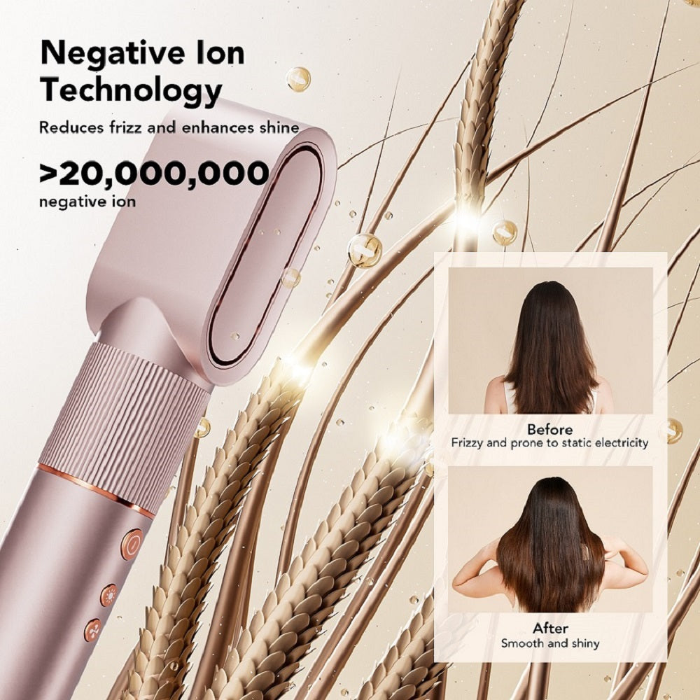 JIMMY HF9 3 en 1 Moldeador de Cabello Multifuncional con Secado Rápido, Rizador y Voluminizador, Tres Modos Ajustables, Bajo Nivel de Ruido ≤68dB, con Cable de 1.8m - Champán
