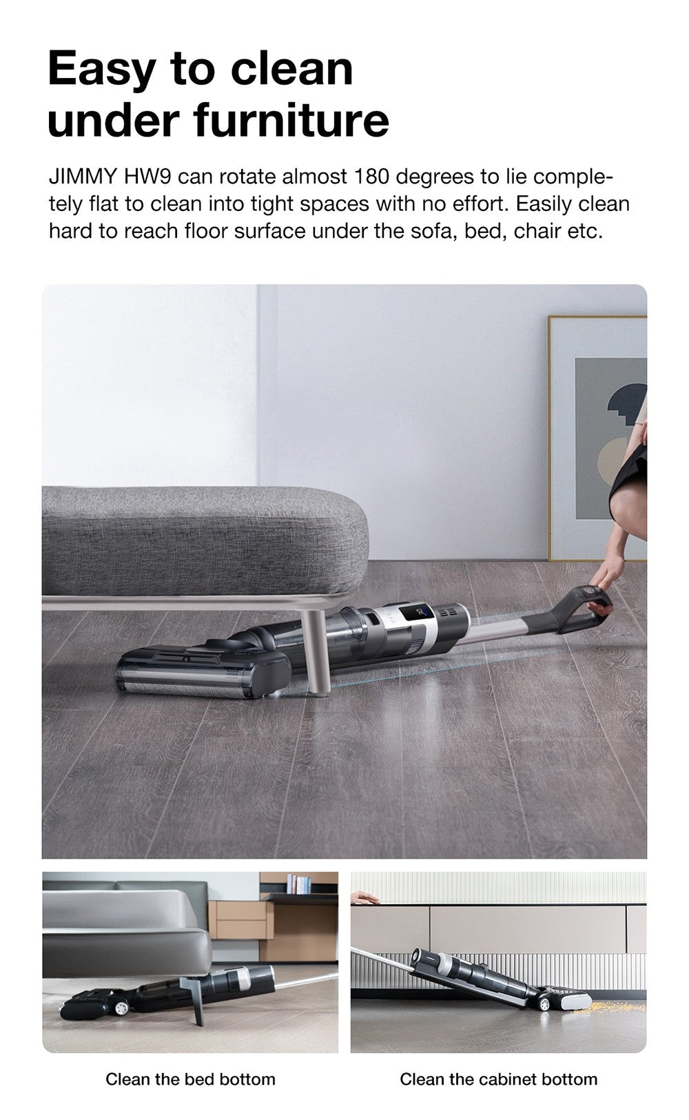 Aspiradora sin cable JIMMY HW9 para limpieza en seco y húmedo, autolimpiante, depósito de agua y polvo de 400 ml, motor sin escobillas impermeable, control de pulverización de agua, pantalla LED.