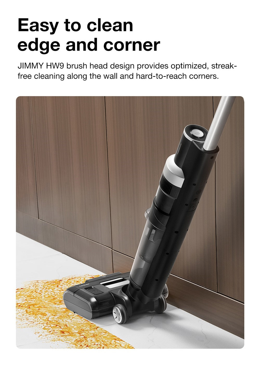 Aspiradora sin cable JIMMY HW9 para limpieza en seco y húmedo, autolimpiante, depósito de agua y polvo de 400 ml, motor sin escobillas impermeable, control de pulverización de agua, pantalla LED.