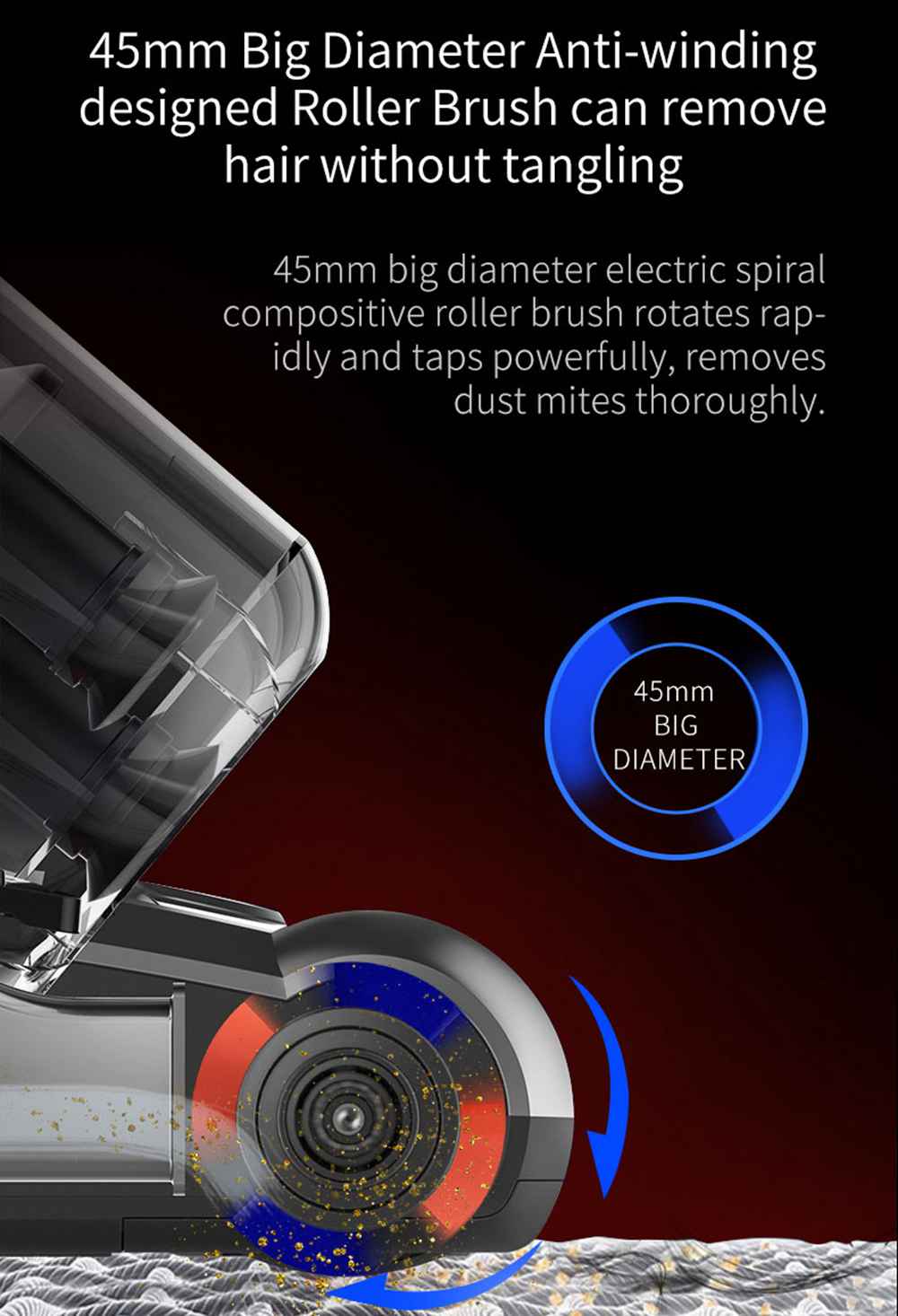 Aspiradora Antiacaros JIMMY JV35 con UV Acaricida, 700W de Potencia, 14Kpa de Fuerte Succión, Versión Internacional - Gris