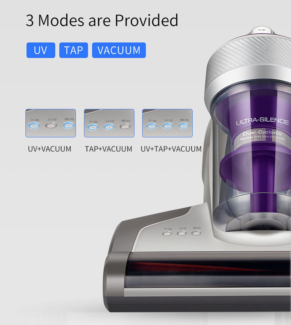 Aspiradora Antiacaros JIMMY JV35 con UV Acaricida, 700W de Potencia, 14Kpa de Fuerte Succión, Versión Internacional - Gris