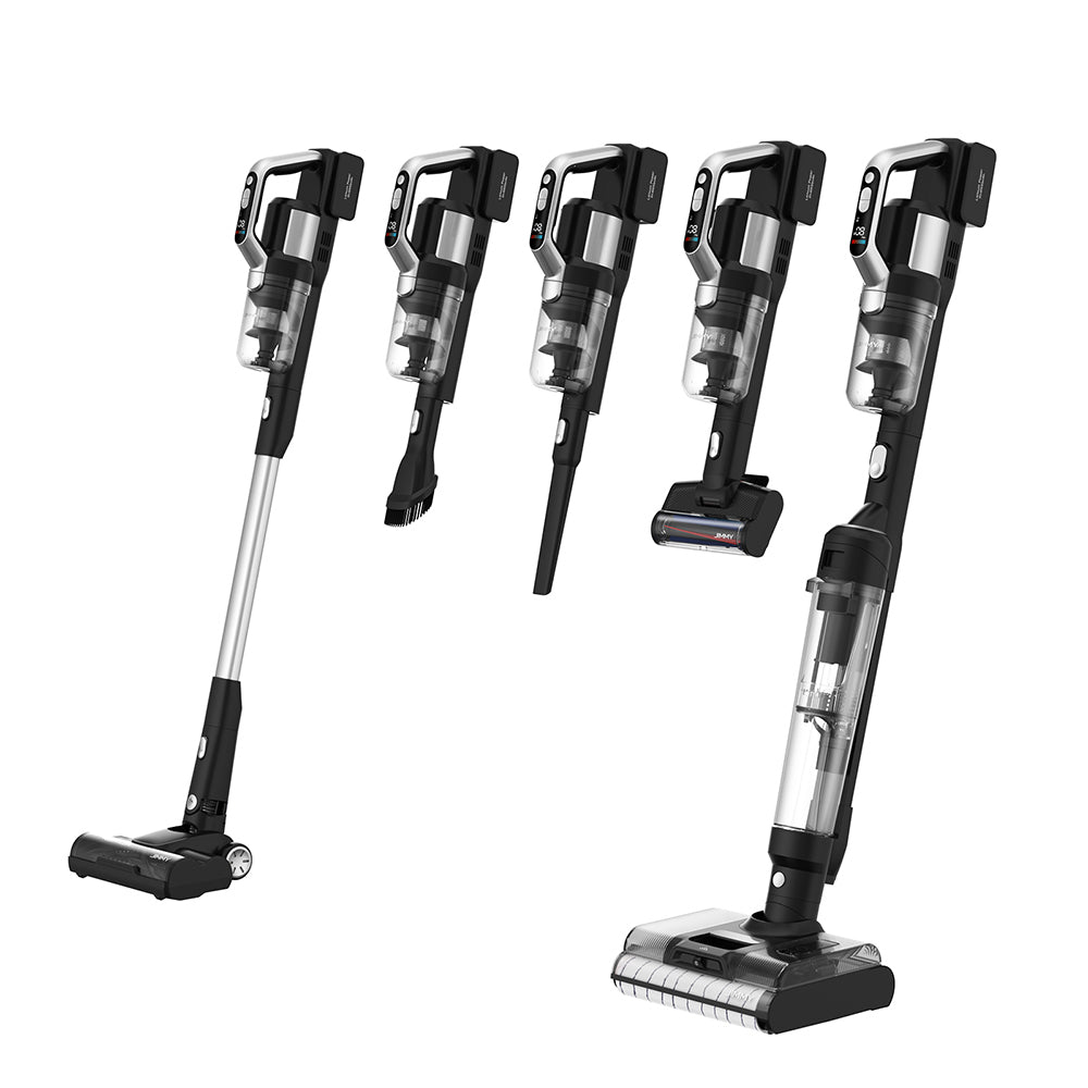 JIMMY PW11 Pro Max 5-in-1 Cordless Vacuum &amp; Washer, 460W Strong Power, Double Cleaning, Hot Air Fast Dry, LED Screen, 180° Lay Flat Design, Dual Roller Brushes, For Hard Floors, Pet Hair and the Whole House, Silver-Black Color