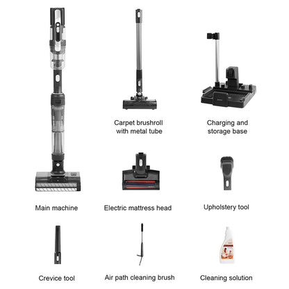 JIMMY PW11 Pro Max 5-in-1 Cordless Vacuum &amp; Washer, 460W Strong Power, Double Cleaning, Hot Air Fast Dry, LED Screen, 180° Lay Flat Design, Dual Roller Brushes, For Hard Floors, Pet Hair and the Whole House, Silver-Black Color