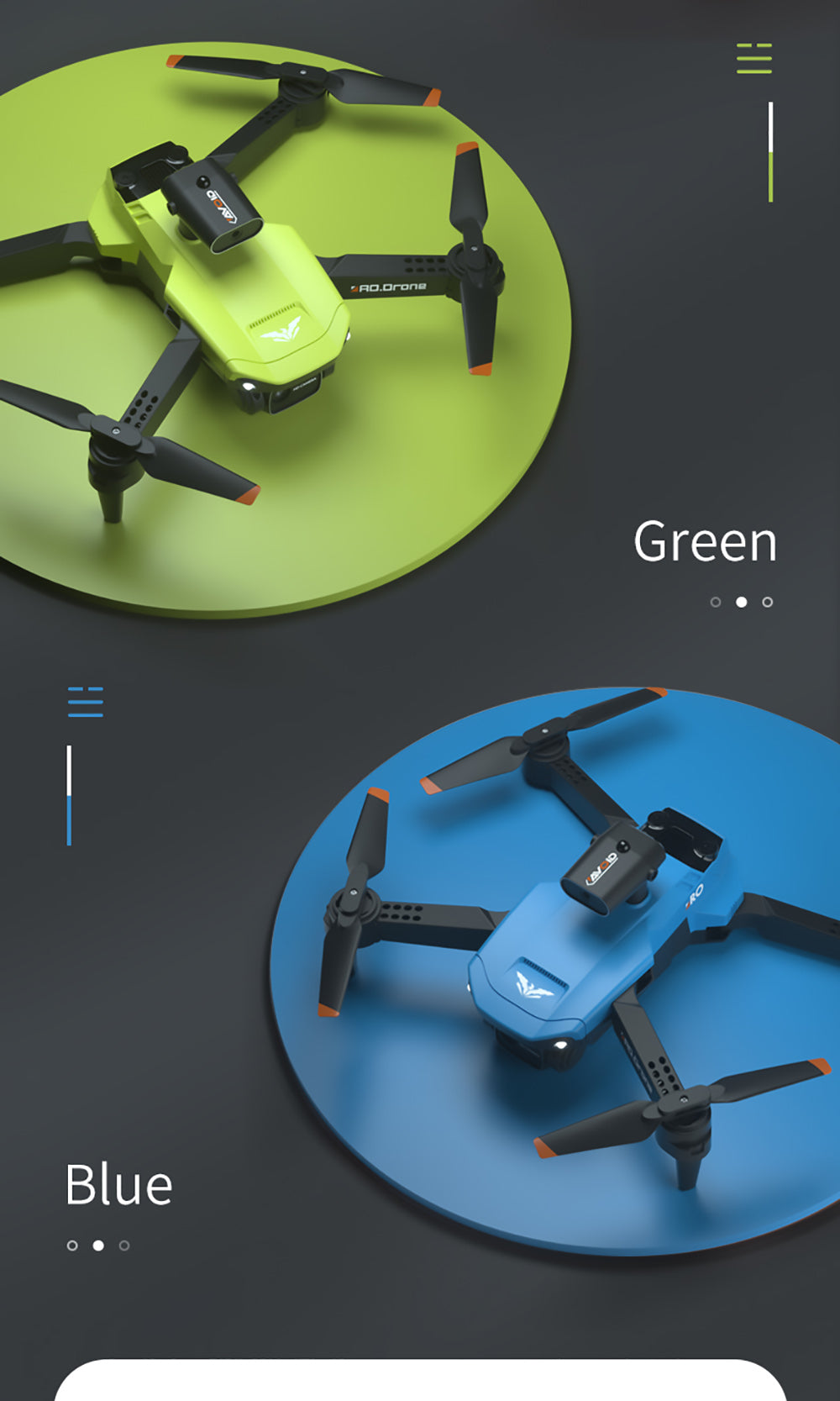 JJRC H106 Foldable RC Drone with All-Round Obstacle Avoidance Function Quadcopter with Two Cameras - Orange