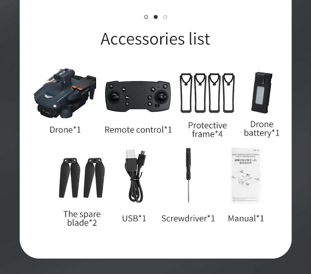 JJRC H106 Foldable RC Drone with All-Round Obstacle Avoidance Function Quadcopter with Two Cameras - Orange