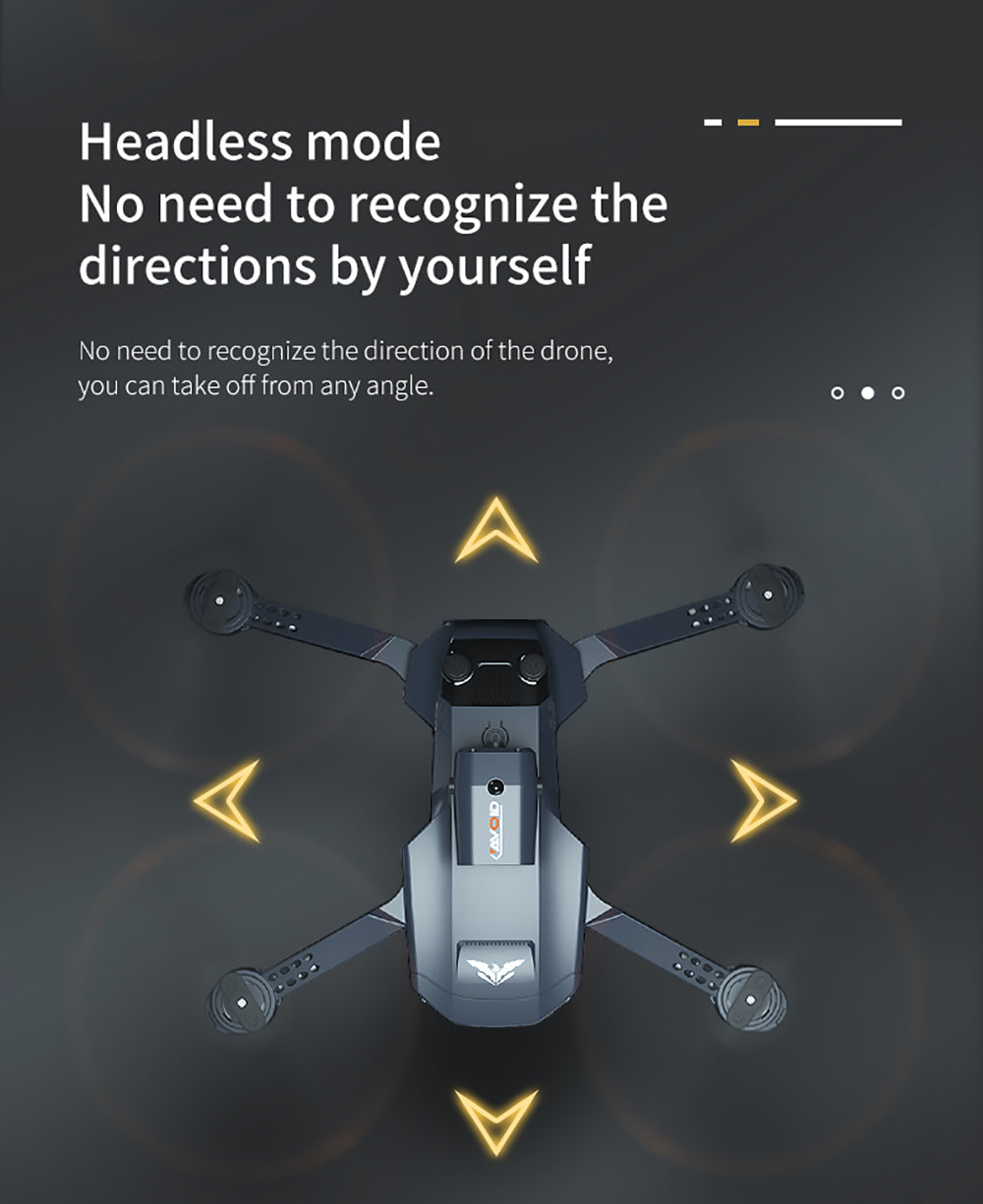 JJRC H106 Foldable RC Drone with All-Round Obstacle Avoidance Function Quadcopter with Two Cameras - Orange