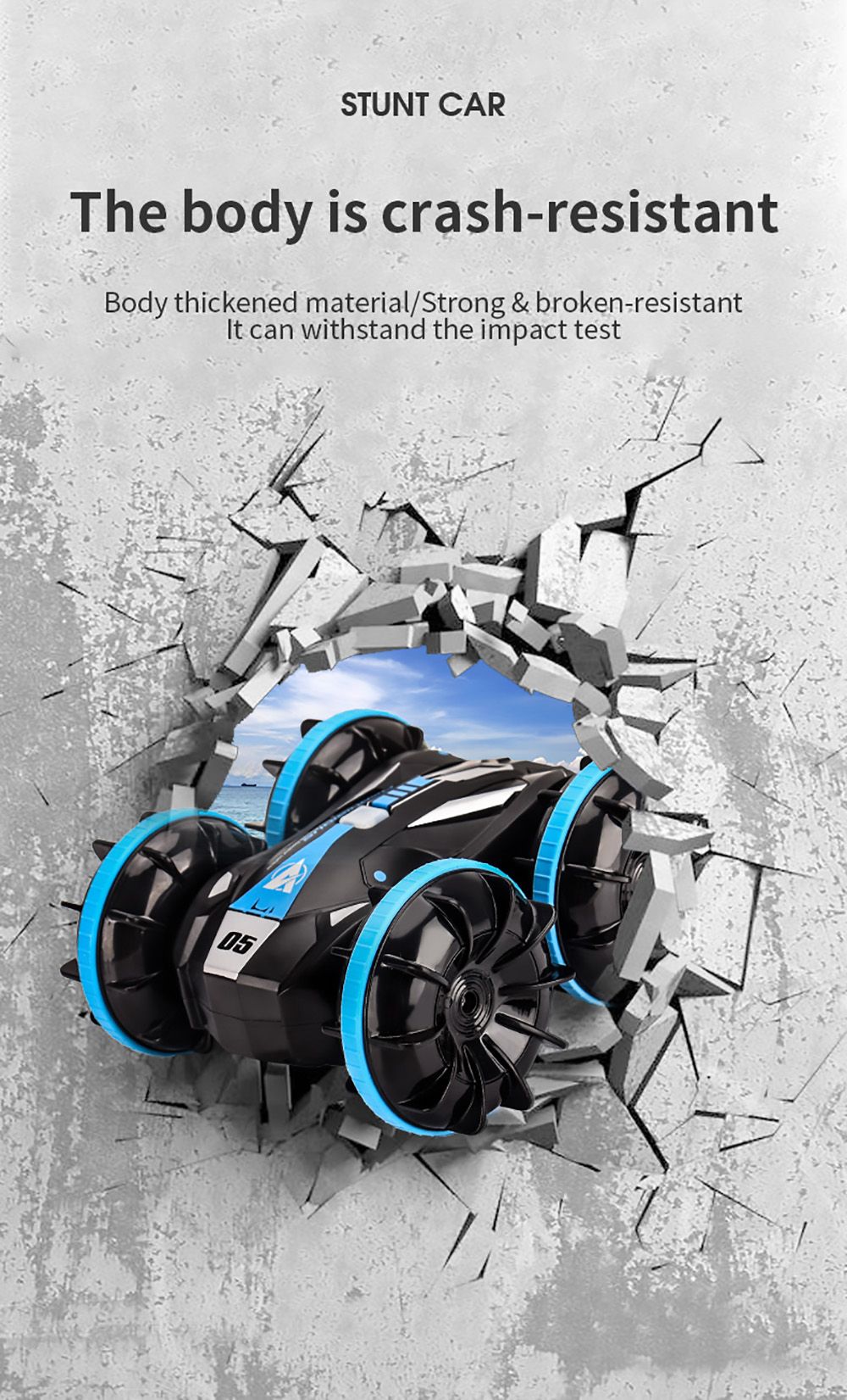 JJRC Q113 1:24 RC Stunt Car 4WD 360 Rotate 2-in-1 Waterproof Water&Land Drift Amphibious Vehicle Models Toy - Orange