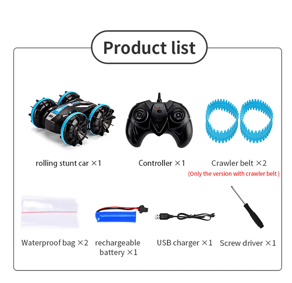 JJRC Q113 1:24 RC Stunt Car 4WD 360 Rotate 2-in-1 Waterproof Water&Land Drift Amphibious Vehicle Models Toy - Orange