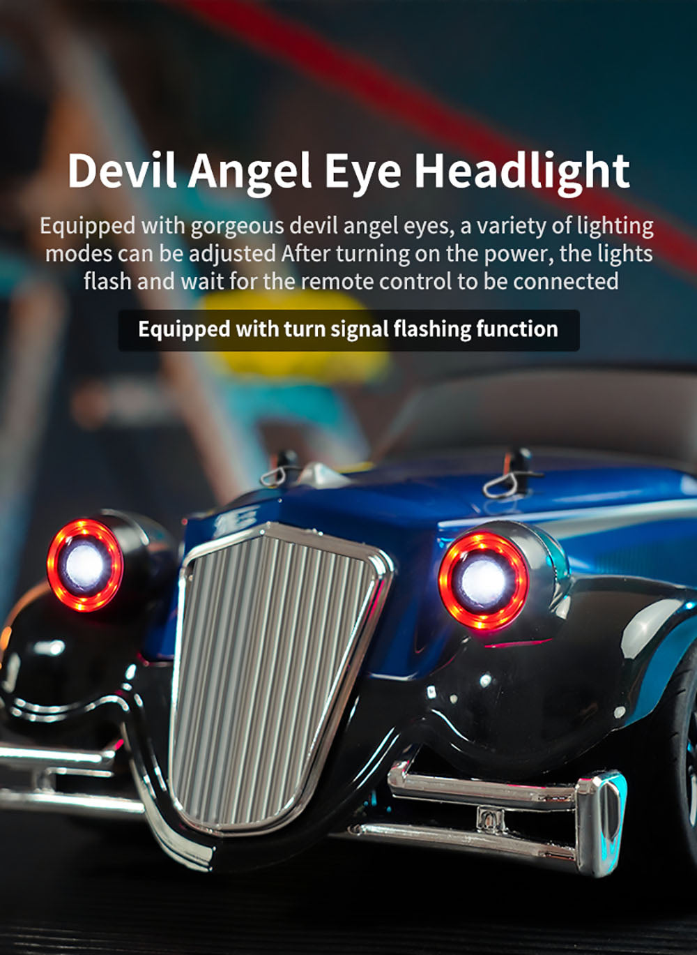 JJRC Q117 F 1:16 2.4G 4WD 35KM/H Drift Car Full Proportional Control with Angle Head Light - Blue