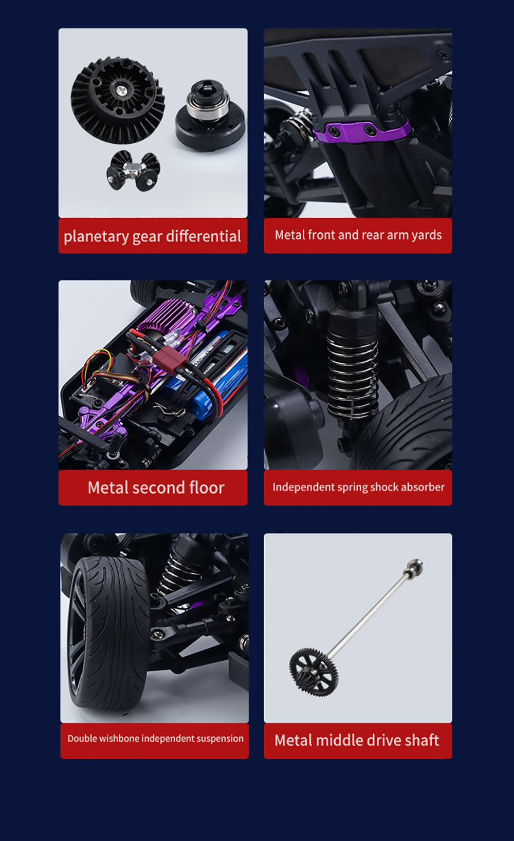 JJRC Q117 F 1:16 2.4G 4WD 35KM/H Drift Car Full Proportional Control with Angle Head Light - Blue