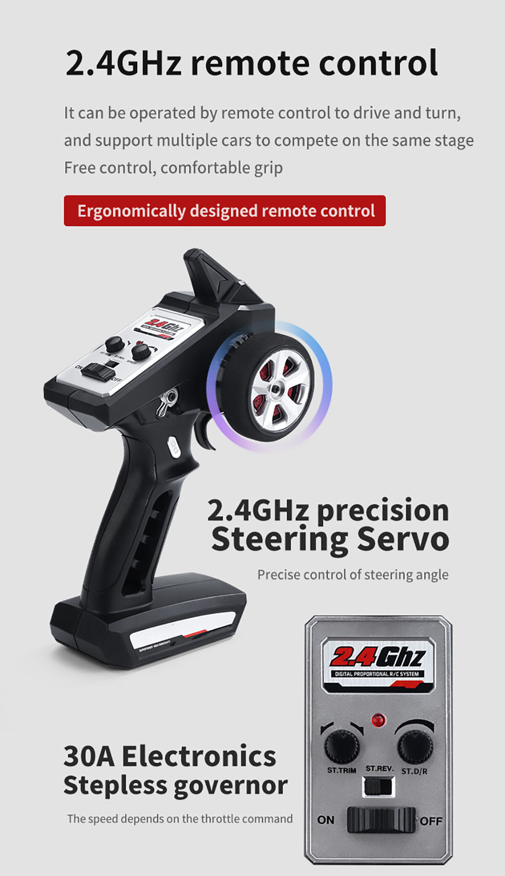 JJRC Q117 F 1:16 2.4G 4WD 35KM/H Drift Car Full Proportional Control with Angle Head Light - Blue