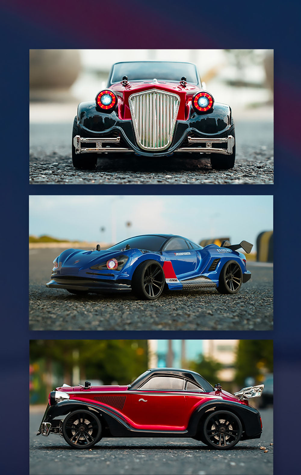 JJRC Q117 F 1:16 2.4G 4WD 35KM/H Drift Car Full Proportional Control with Angle Head Light - Blue