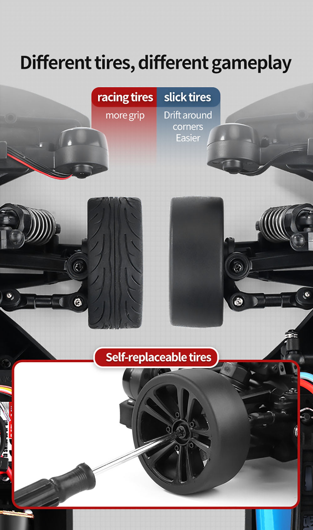 JJRC Q117 F 1:16 2.4G 4WD 35KM/H Drift Car Full Proportional Control with Angle Head Light - Blue