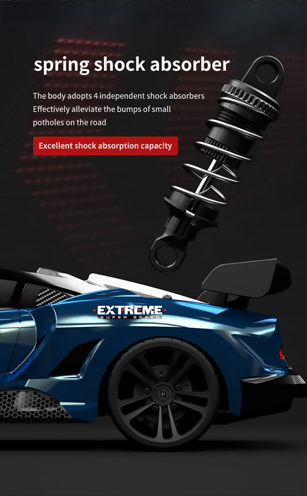 JJRC Q117 F 1:16 2.4G 4WD 35KM/H Drift Car Full Proportional Control with Angle Head Light - Blue