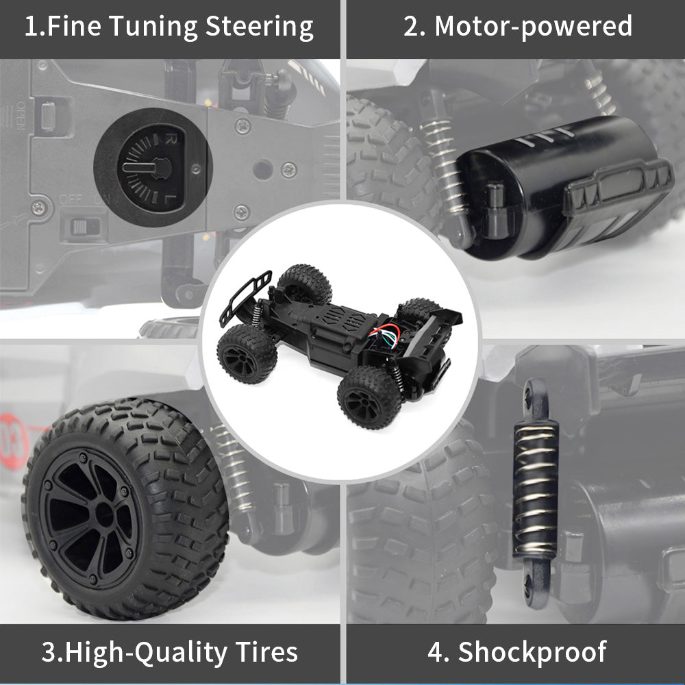 JJRC Q88 2.4G Remote Car 40-50 Distances Control High Speed ​​Off-Road Vehicles Stunt Car Toy Gift for Kids - Silver