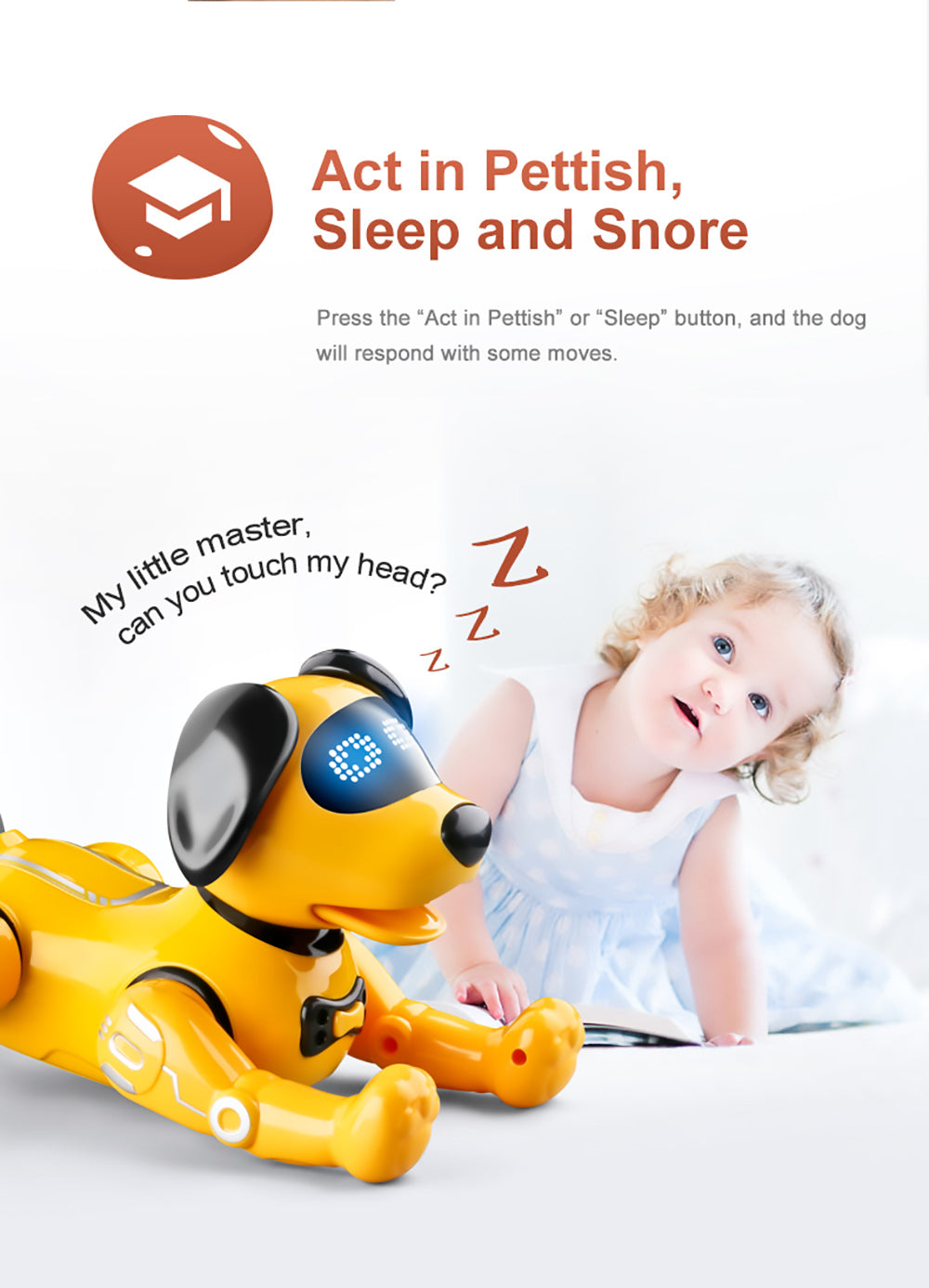 JJRC R19 Remote Control Robot Dog Toy Interaction RC Robotic Stunt Puppy Educational Toy for Kids - White