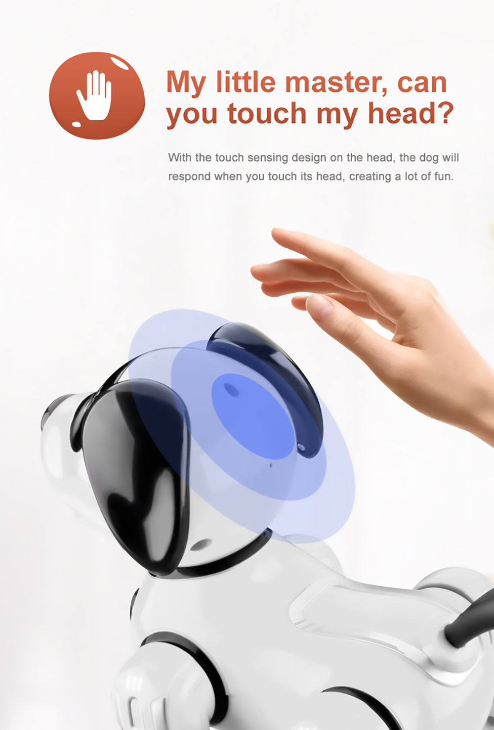 JJRC R19 Remote Control Robot Dog Toy Interaction RC Robotic Stunt Puppy Educational Toy for Kids - White