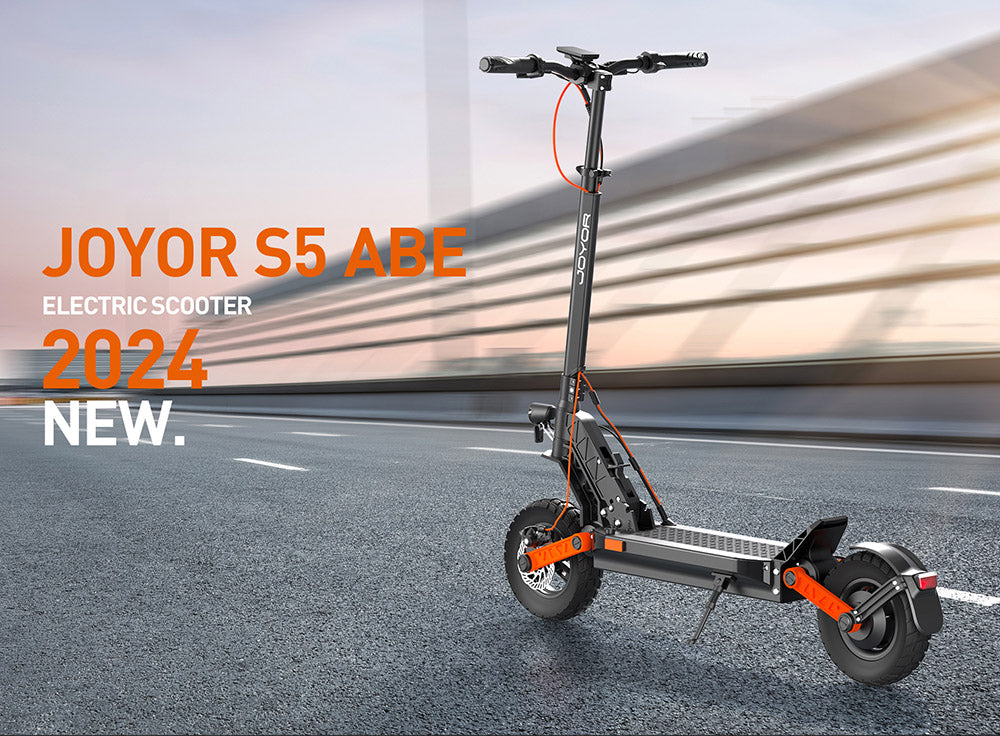 Patinete eléctrico JOYOR S5 con certificación ABE, neumáticos de 10 pulgadas, motor de 500 W, 20 km/h, batería de 48 V y 13 Ah, autonomía de 40-55 km, frenos de disco dobles.