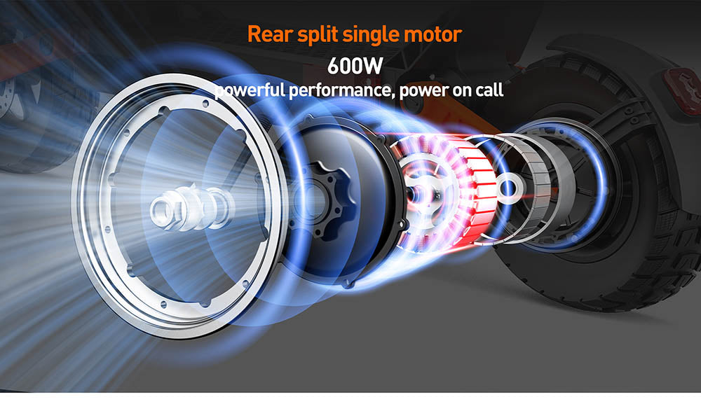 JOYOR S5-Z Elektroroller, 48V 13Ah Akku, 600W Motor, 10 x 3,0 Zoll Reifen, 25 km/h Höchstgeschwindigkeit, 55 km Reichweite, Rahmen aus Aluminiumlegierung, 6-Licht-System, Blinker, Doppelscheibenbremse – Schwarz