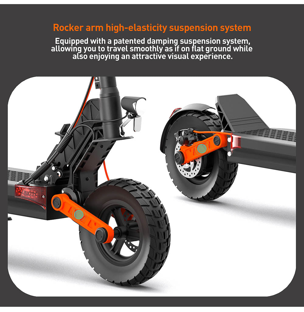 JOYOR S5-Z Elektroroller, 48V 13Ah Akku, 600W Motor, 10 x 3,0 Zoll Reifen, 25 km/h Höchstgeschwindigkeit, 55 km Reichweite, Rahmen aus Aluminiumlegierung, 6-Licht-System, Blinker, Doppelscheibenbremse – Schwarz
