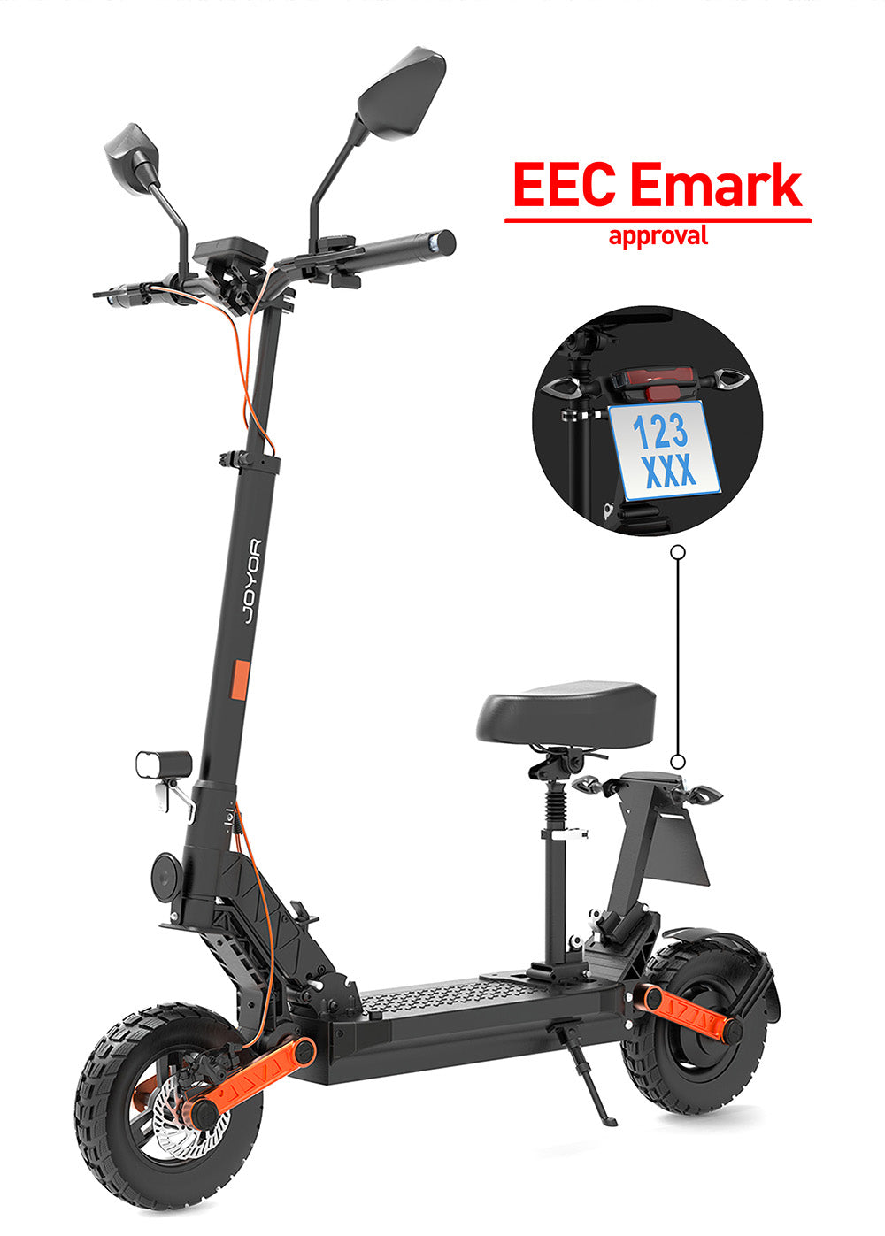 Patinete Eléctrico JOYOR S8E, Motor de 800W, Batería de 48V 26AH, Neumáticos de 10 Pulgadas, Velocidad Máxima de 45km/h, Autonomía de 80km, Freno de Disco Delantero y Trasero, Amortiguador Delantero y Trasero.