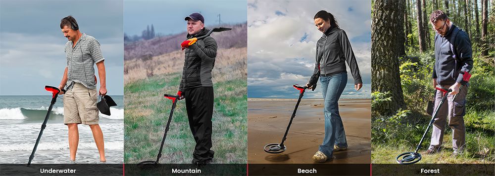 KAIWEETS EXPLORER X I Metal Detector, 6 Detection Modes, LCD Screen, Adjustable Long Stem, IP68 Waterproof Coil