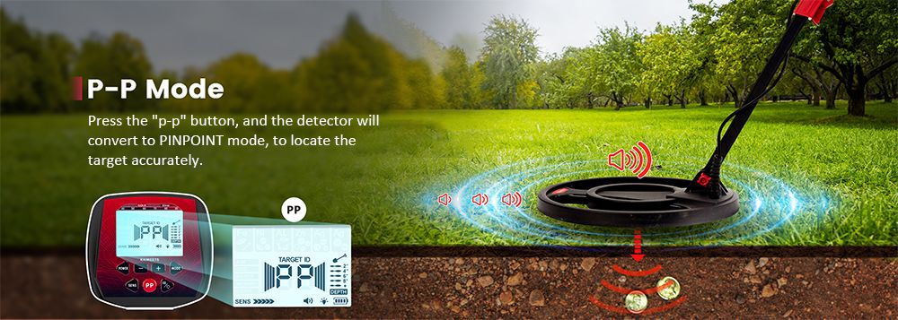 KAIWEETS EXPLORER X I Metal Detector, 6 Detection Modes, LCD Screen, Adjustable Long Stem, IP68 Waterproof Coil