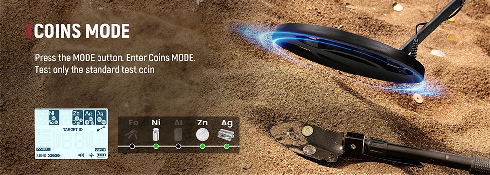 KAIWEETS EXPLORER X I Metal Detector, 6 Detection Modes, LCD Screen, Adjustable Long Stem, IP68 Waterproof Coil